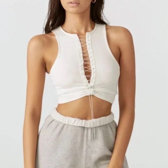 Joah Brown Tops - Joah Brown Lace Up Crop Tank small medium